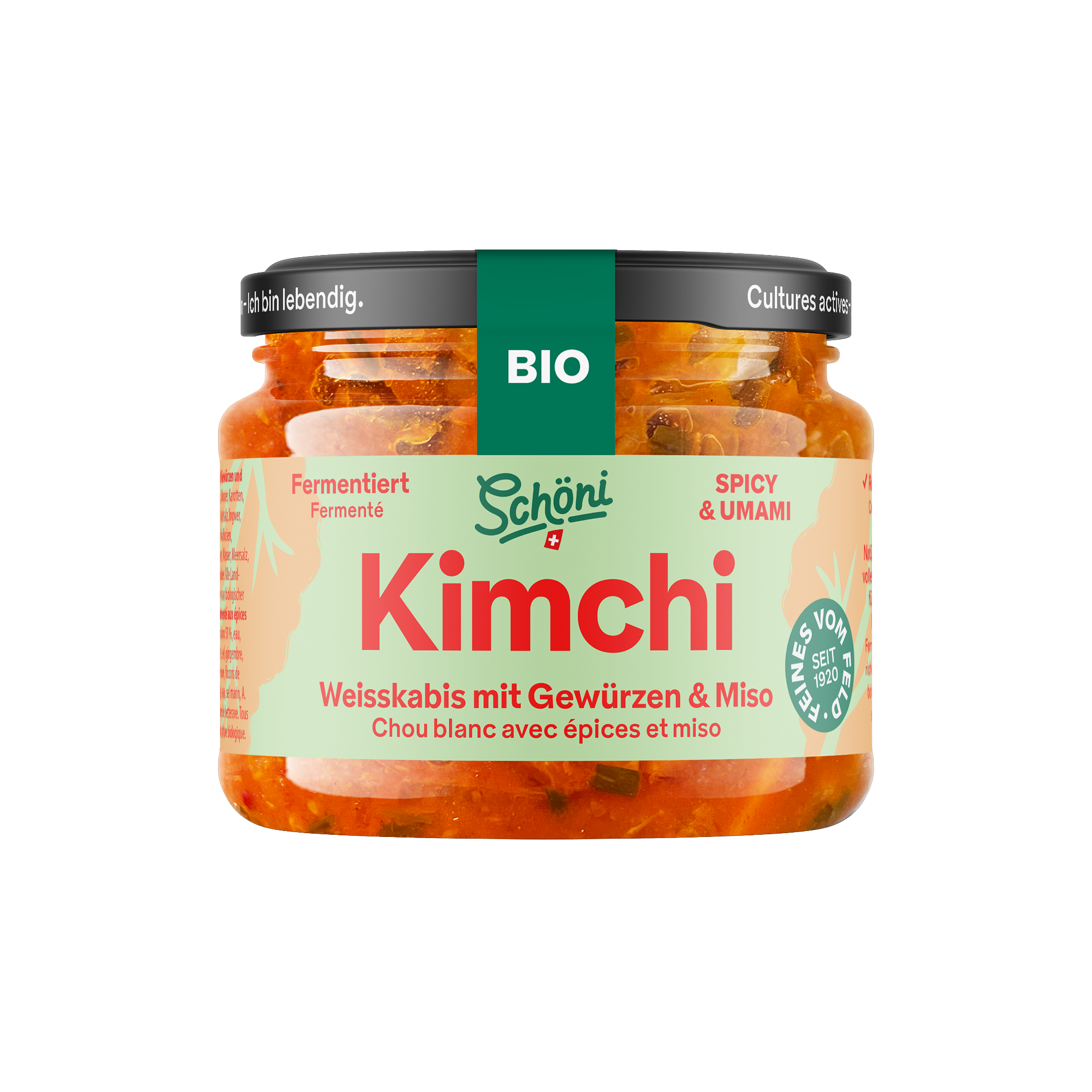 Schöni Bio Kimchi mit Weisskabis fermentiert roh 250g