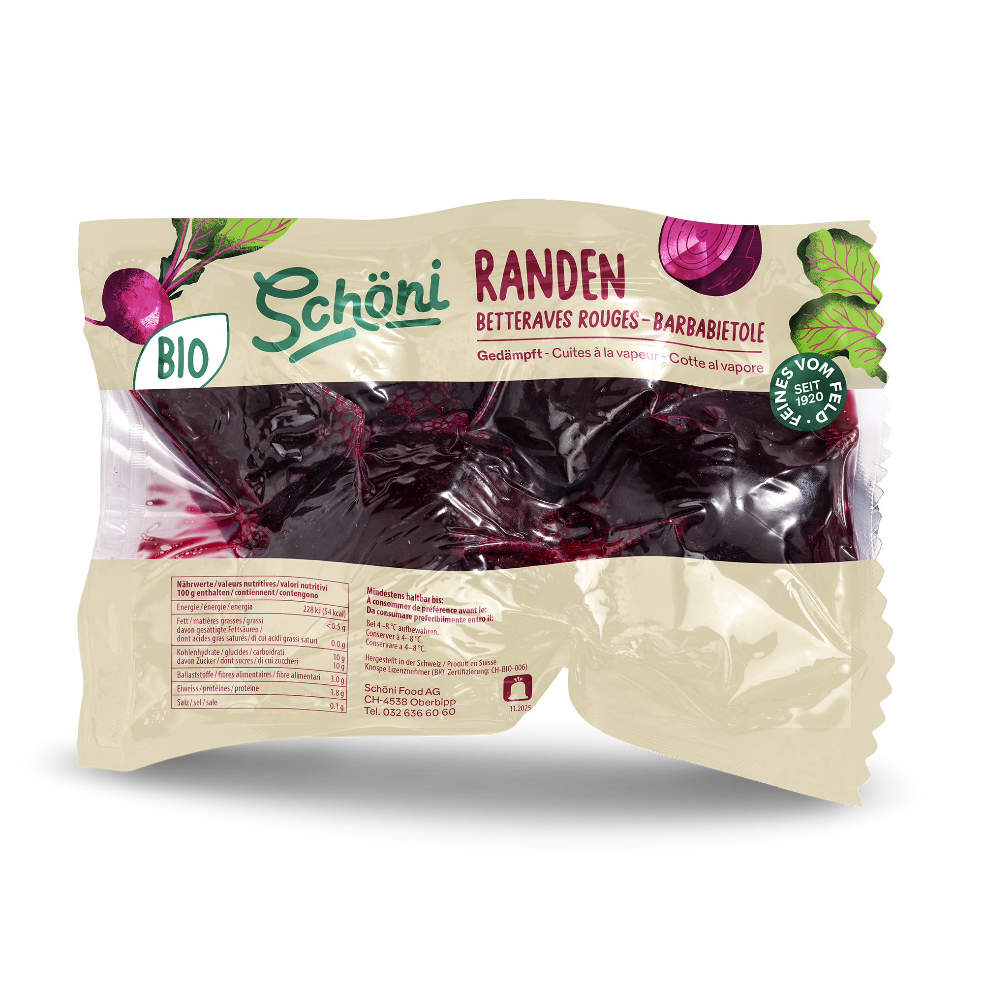 Schöni Bio Randen gedämpft ungeschält 300g