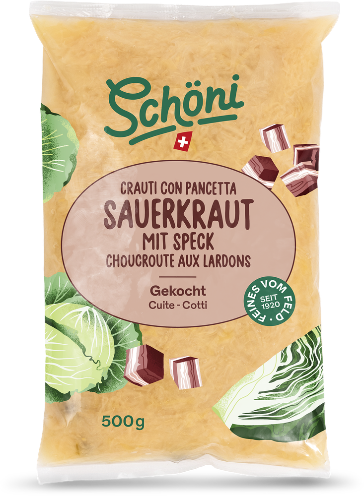 Schöni Sauerkraut mit Speck gekocht  500g