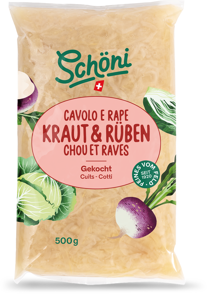 Schöni Kraut und Rüben gekocht 500g