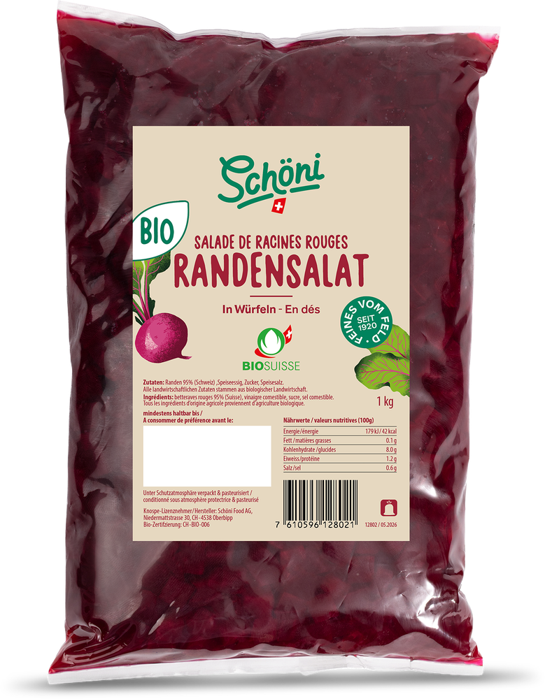 Schöni Bio Randensalat Würfel 1kg