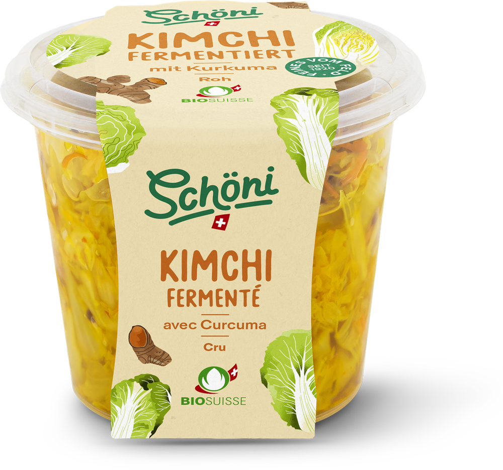 Schöni Bio Kimchi mit Kurkuma fermentiert roh 475g