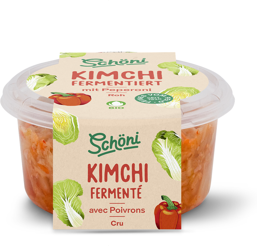 Schöni Bio Kimchi mit Peperoni fermentiert roh 280g