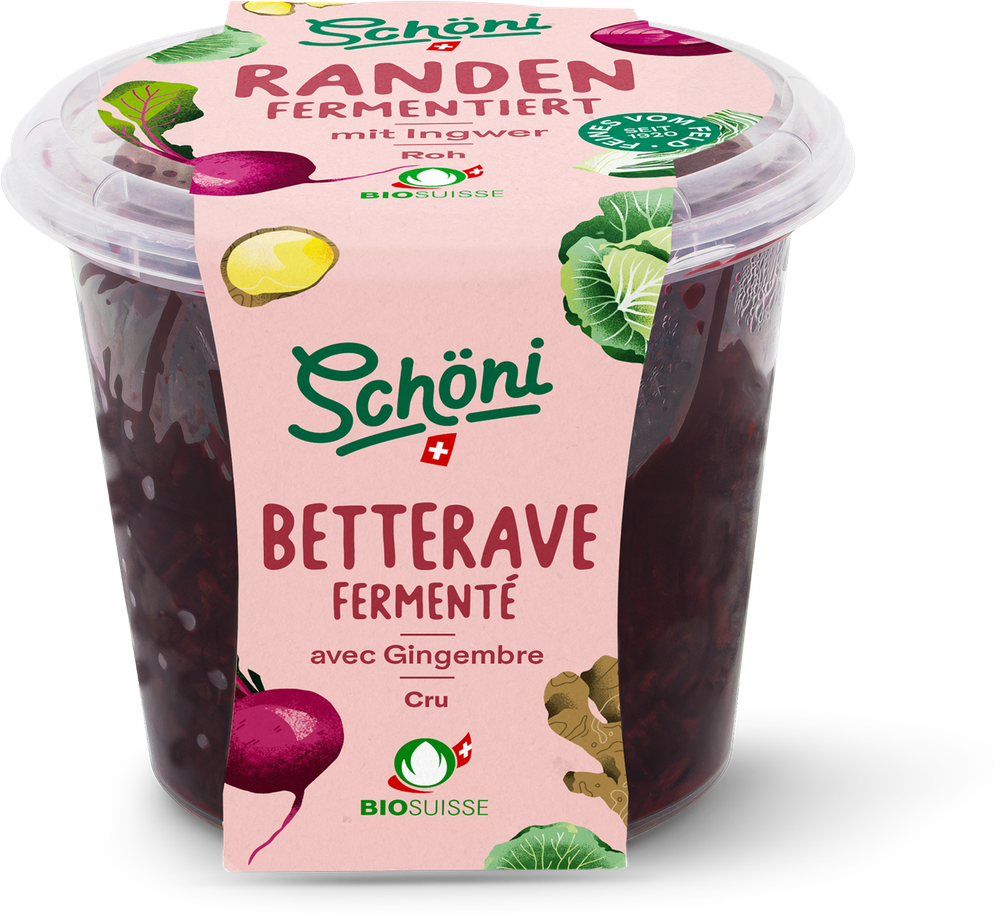 Schöni Bio Randen mit Ingwer fermentiert roh 475g